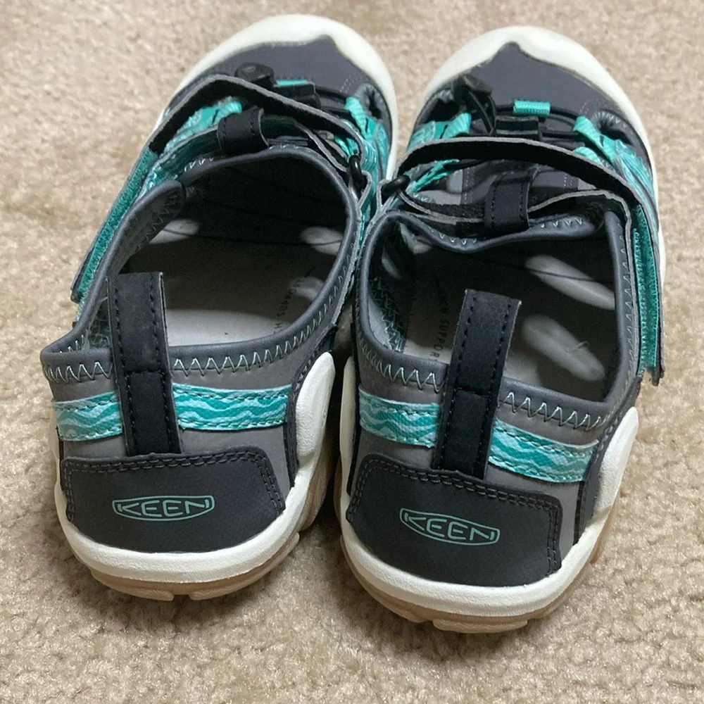 KEEN Kids Gray and Teal Closed-Toe Active Sandals
